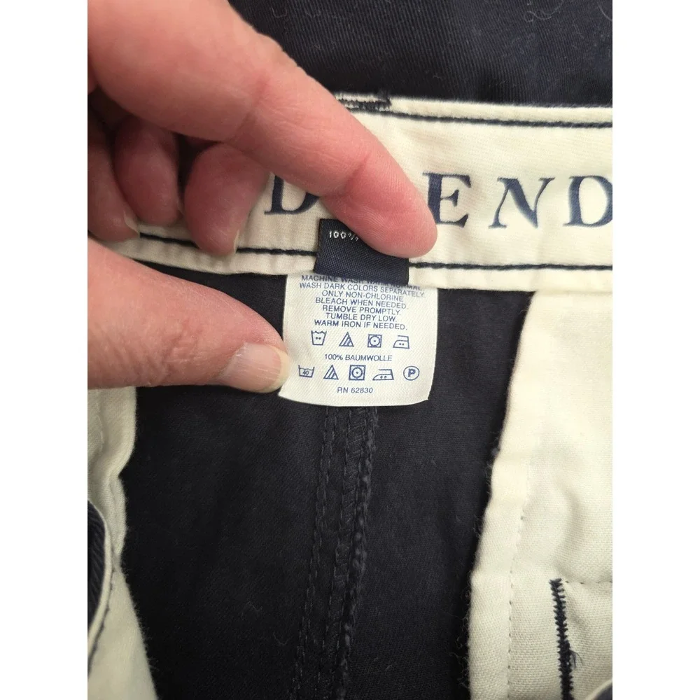 Lands End Mens Navy Blue Cotton Twill Cargo Shorts New With Tags